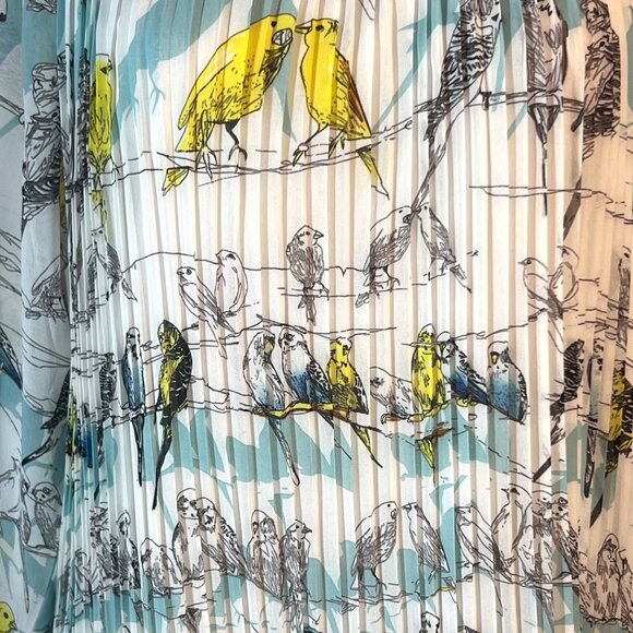 Womens English Laundry Blouse Top Bird Print Knife Pleats 3/4 Sleeve Size? Shirt - Picture 3 of 10